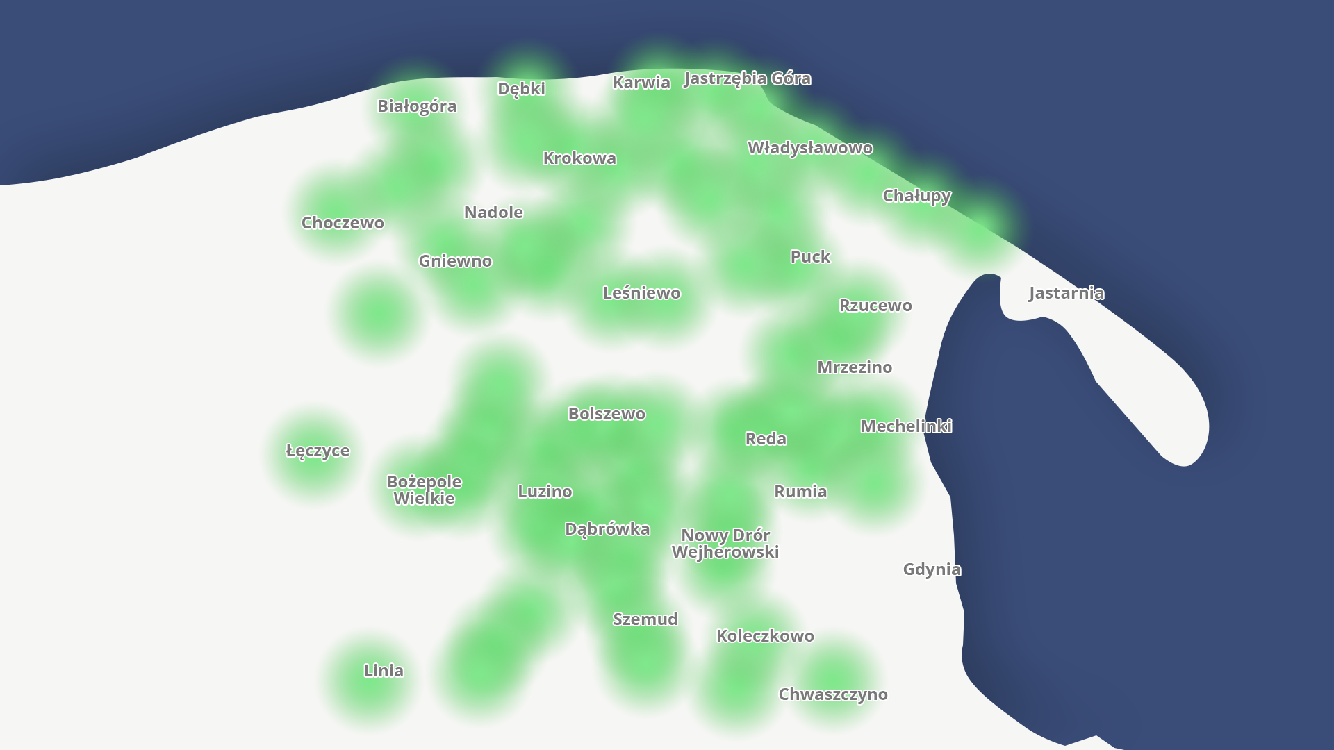 Teoretyczny zasięg Internetu 5Ghz w Redzie